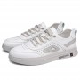 Casual Shoes - Korean Youth Casual Walking Shoes Men's Handmade Flat White Shoes