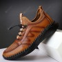 Casual Shoes - Men Comfortable Leather Shoes Cowhide Outdoor Casual Footwear