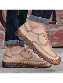 Men's Breathable Trend Peas Shoes Large Size Handmade Casual Shoes