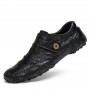 Casual Shoes - Men's Casual Breathable Leather Shoes Low-cut Fashion Driving Shoes