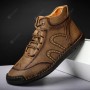 Casual Shoes - Men's Casual Leather Shoes Fashion Men's Handmade Lace-up Shoes