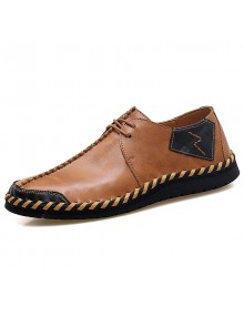 Men's Leather Breathable Lazy Casual Single Shoes