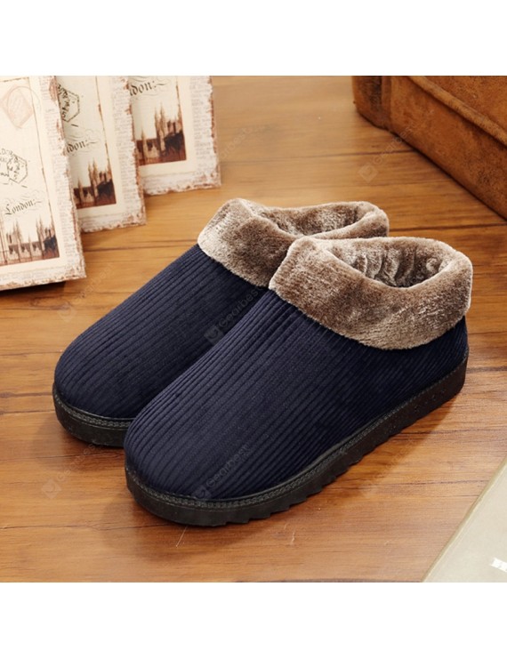 Casual Shoes - Men's Winter Cotton-padded Shoes Non-slip Wear-Resistant Home Footwear Plus Velvet Warm Thick