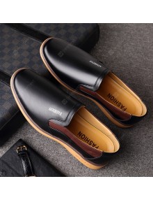 Loafers Men's Leather Slip-on Shoes British Comfortable Casual Leather Shoes