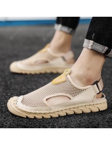 Summer Leisure Men Breathable Hollow Mesh Sandals Large Size Trend Simple Mesh Shoes