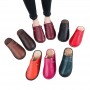 Haining Leather Leather Autumn And Winter Home Cotton Slippers With Non-slip Waterproof Heavy-bottomed Men And Women Warm Shoes Care
