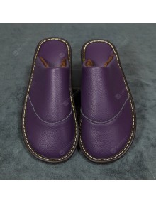 Winter Models Solid Color Leather Shoes, Home Slippers Tendon At The End Of Chinese Youth Aged Middle-aged Slippers