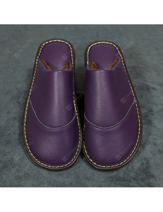 Winter Models Solid Color Leather Shoes, Home Slippers Tendon At The End Of Chinese Youth Aged Middle-aged Slippers