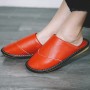 Winter Models Solid Color Leather Shoes, Home Slippers Tendon At The End Of Chinese Youth Aged Middle-aged Slippers