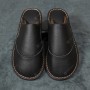 Winter Models Solid Color Leather Shoes, Home Slippers Tendon At The End Of Chinese Youth Aged Middle-aged Slippers
