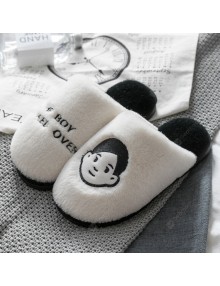 Female Winter Home Slippers Cute Cartoon Couple Cotton Slippers Home Skid Slippers Male Student Dormitory Fall