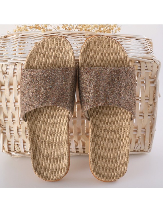 Flax Slippers Women Home Fashion Spring And Summer Male And Female Couple Slip Flooring Hemp Slippers