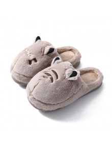 Home Home Home Cotton Slippers Female Winter Korean Cute Plush Thick Warm Cotton-padded Shoes Male Couple Month