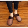 Leather Slippers Men And Women Home Home Cotton Slippers Non-slip Heavy-bottomed Leather Warm Leather Slippers Home Floor