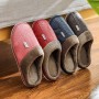 Winter Couple Home Cotton Slippers Female Heavy-bottomed Non-slip Shoes PU Leather Home Warm Winter Male Cotton-padded Shoes Month