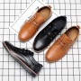 Dress Shoes - Breathable Men's Business Casual Lace-up Leather Shoes