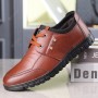 Korean Style Summer Casual Business Men's Leather Shoes Trendy Breathable Black Increased Casual Shoes