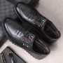 Korean Style Summer Casual Business Men's Leather Shoes Trendy Breathable Black Increased Casual Shoes