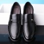 Dress Shoes - Men's Breathable Business Round Leather Shoes