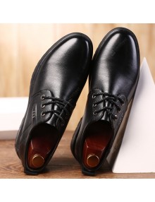 Spring and Summer Breathable Men's Lace-up Business Shoes Round Toe Soft Surface Casual Shoes