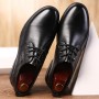 Dress Shoes - Spring and Summer Breathable Men's Lace-up Business Shoes Round Toe Soft Surface Casual Shoes