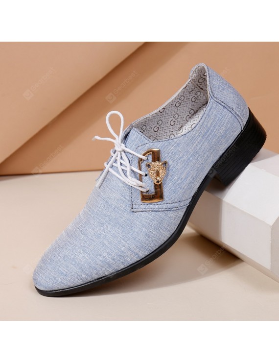 Dress Shoes - Summer Men's Large Size Breathable Cloth Dress Leather Shoes