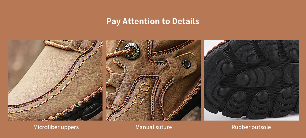 Men's Casual Shoes Summer Outdoor Shoes Tooling Shoes Handmade Leather Stitching Men's Large Size - Golden 40