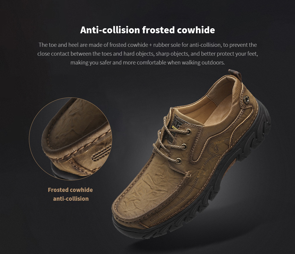 Men's British Solid Color Casual Shoes Low Help Outdoor Equipment - Khaki 43