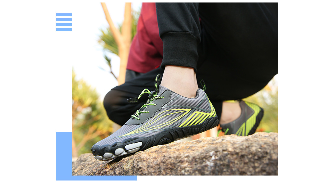 Outdoor Five Finger Shoes Casual Hiking Shoes Men's Shoes Hiking Cross-country Climbing Running Shoes - A26 Black EU 35