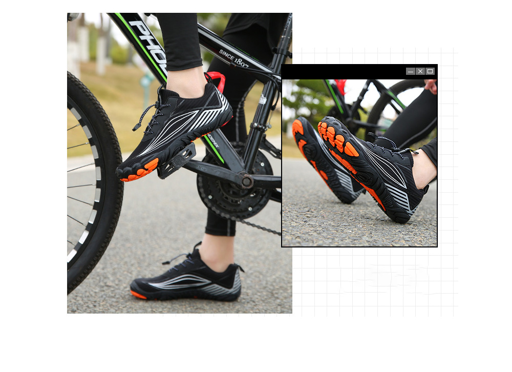 Outdoor Five Finger Shoes Casual Hiking Shoes Men's Shoes Hiking Cross-country Climbing Running Shoes - A26 Black EU 35