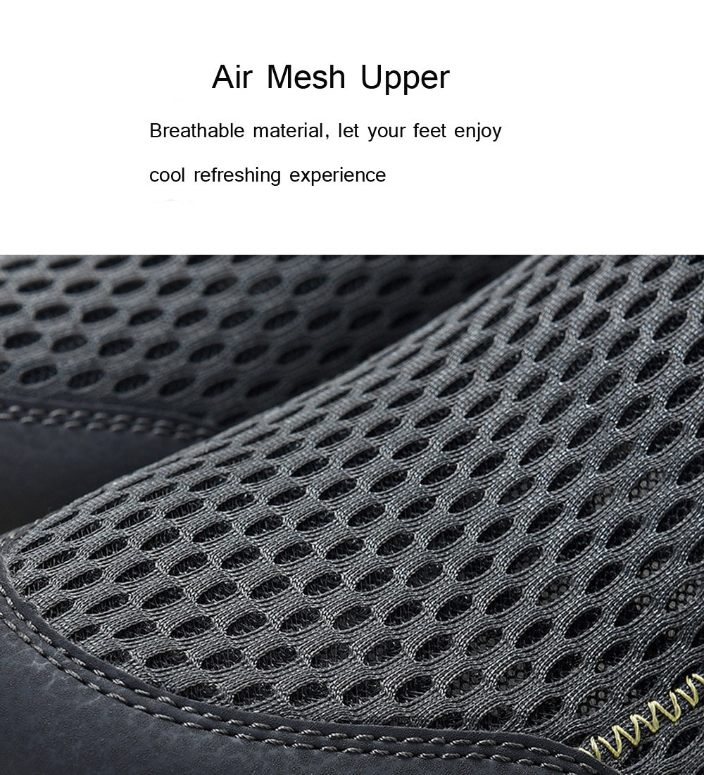 Men Sports Mesh Shoes Large Size Breathable Lightweight Casual Footwear Fashion Hollow Shoes - Blue EU 46