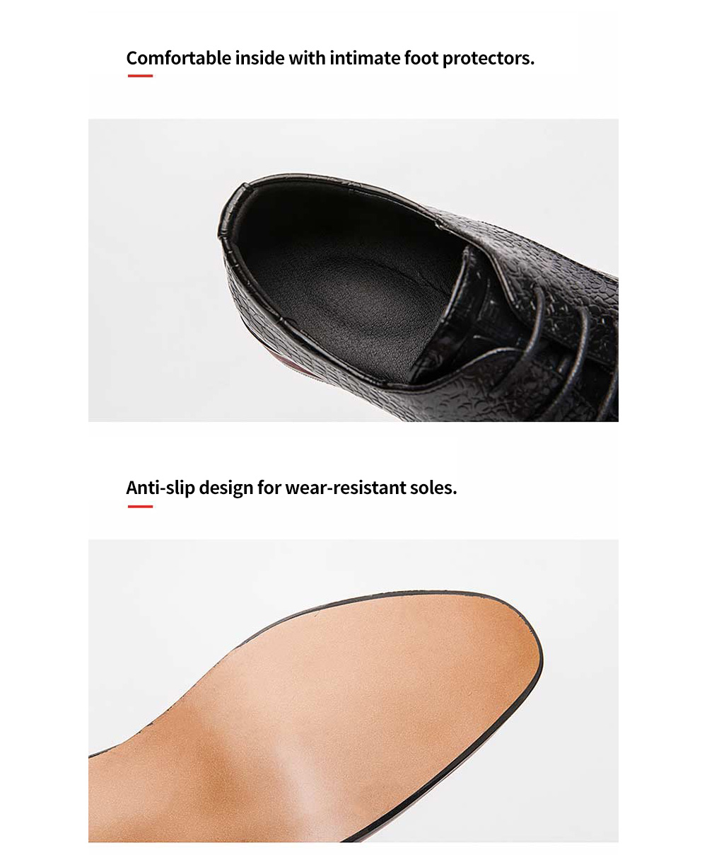 Large Size Men's Business Dress Shoes - Black EU 39 Comfortable inside with intimate foot protectors.