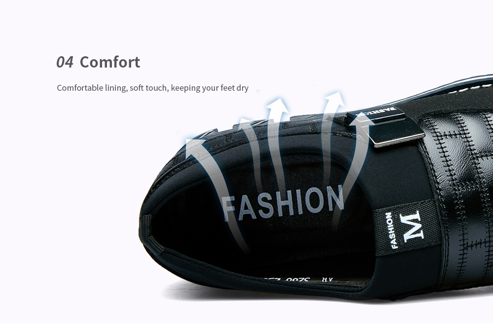 Men Casual Shoes First Layer Cowhide Leather Large Size Breathable- Black EU 45